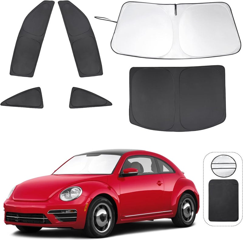 TINGLU Window Shades for Volkswagen VW Beetle 2012-2019 Accessories Car Side Full Windows Windshield Sun Shade Sun UV Rays & Privacy Protection for Camping,Napping,and Relaxing 6PCS - Image 1